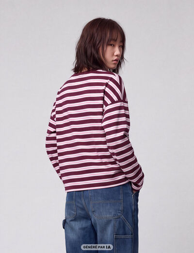 T-shirt manches longues bordeaux