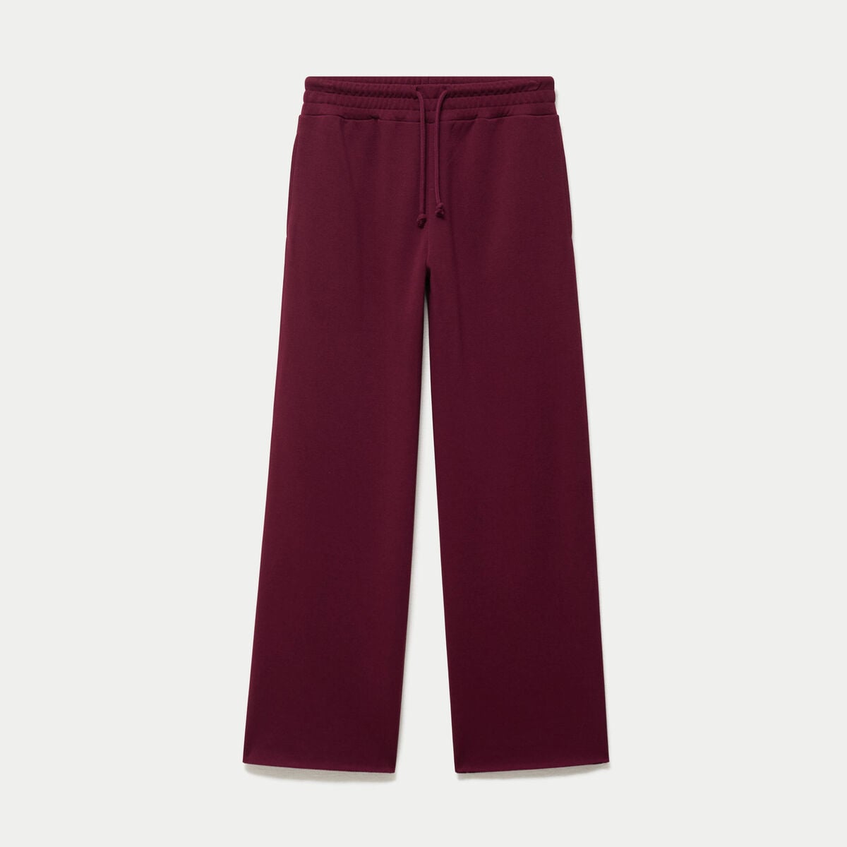 Jogging large en maille bordeaux