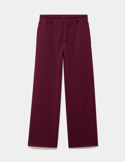 Jogging large en maille bordeaux