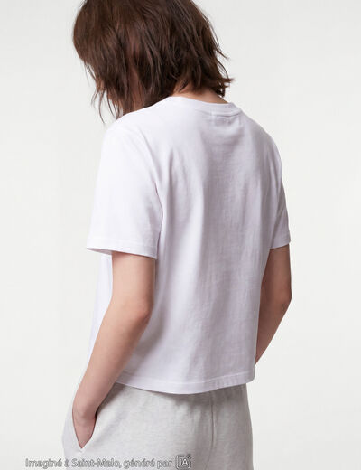 T-shirt col rond manches courtes blanc