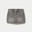 Jupe ajust&eacute;e courte en jean denim gris ado