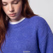 Pull oversize col rond manches longues bleu electrique