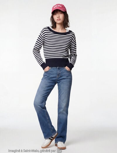 Jean Zoe bootcut taille basse denim double stone