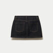 Jupe-short courte en jean denim noir ado