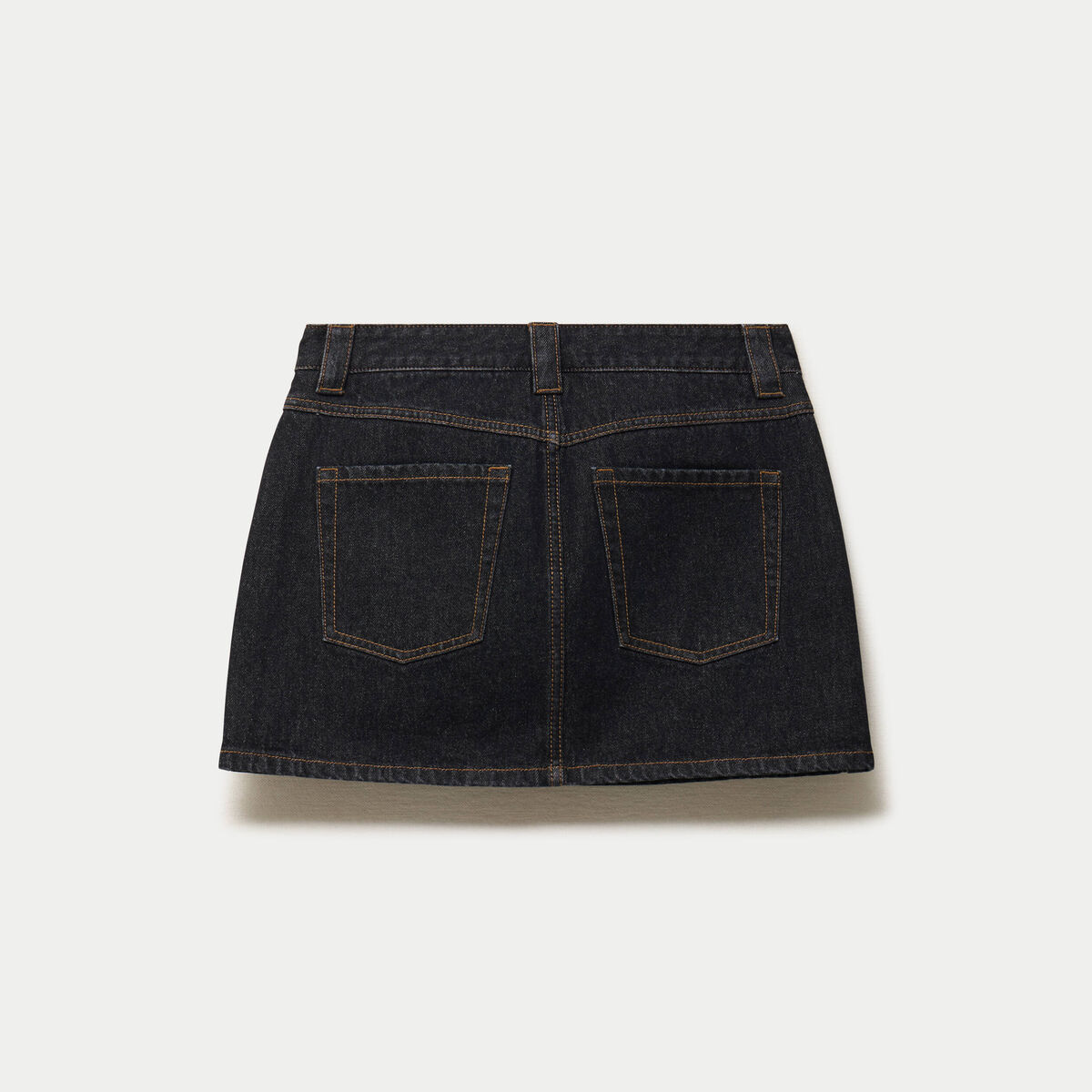 Jupe-short courte en jean denim noir ado