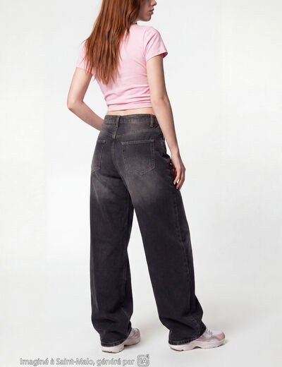 Jean Max baggy taille basse denim noir
