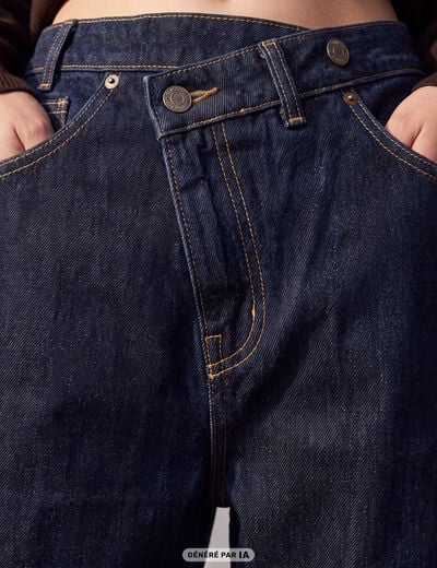 Jean Lenny wide leg taille standard denim brut