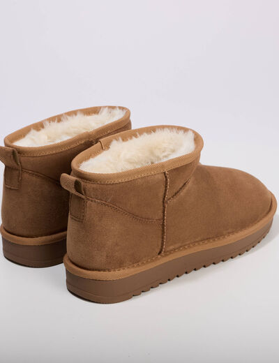 Chaussures aspect daim orange fonc&eacute;