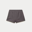 Jupe-short taille haute avec ceinture gris fonc&eacute;