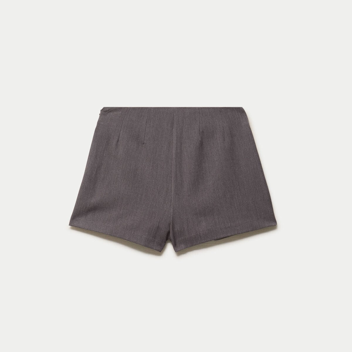 Jupe-short taille haute avec ceinture gris fonc&eacute;