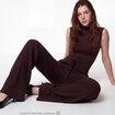 Pantalon large taille standard marron fonc&eacute;