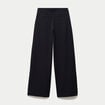 Pantalon coupe large taille basse noir