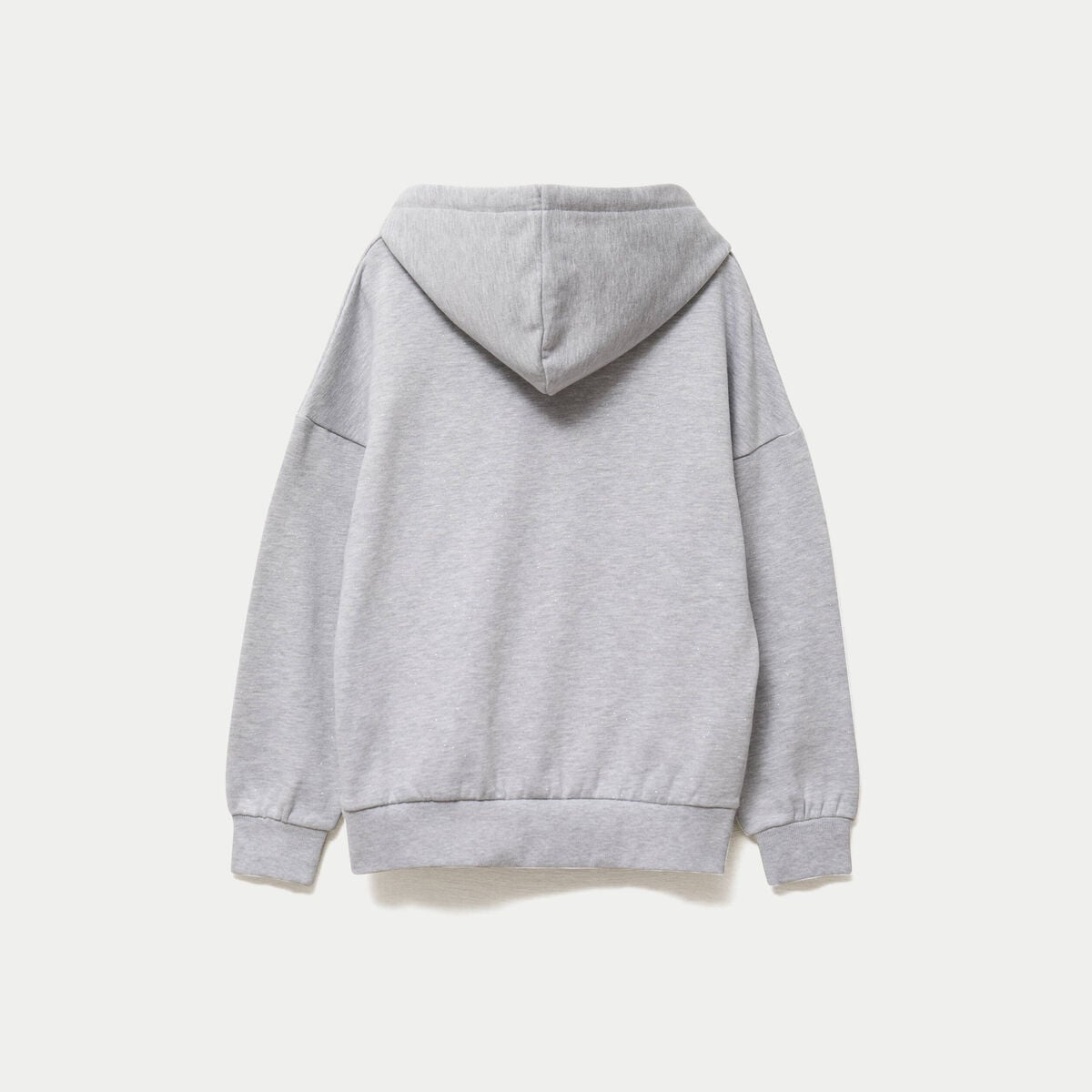 Sweat boyfriend brillant &agrave; capuche gris clair
