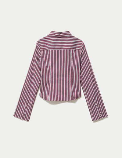 Chemise ajust&eacute;e manches longues bordeaux