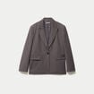 Veste col tailleur manches longues gris fonc&eacute;