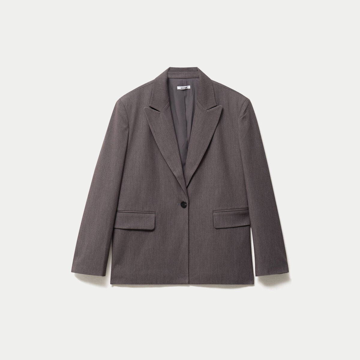 Veste col tailleur manches longues gris fonc&eacute;