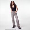 Jean wide leg taille standard denim gris ado