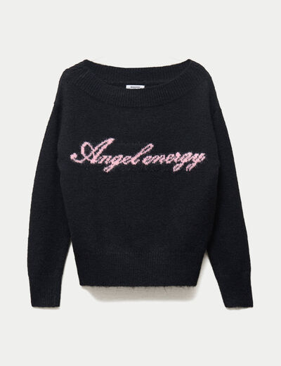 Pull col rond manches longues gris