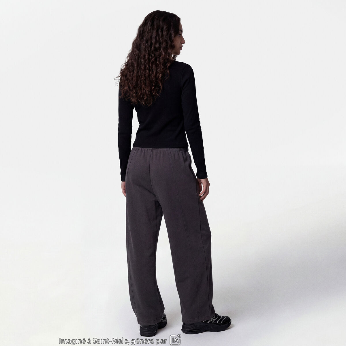 Jogging coupe ample taille standard gris