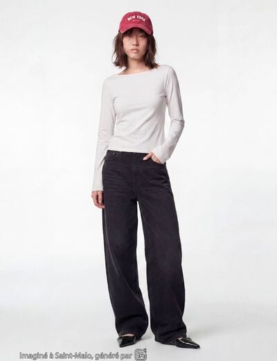 Jean Max loose taille basse denim noir