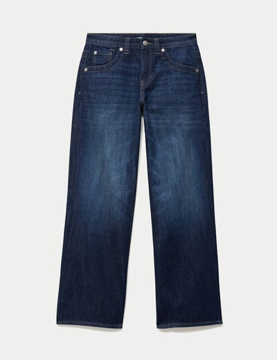 Jean loose taille basse denim brut ado