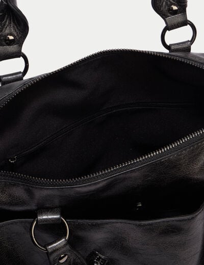 Sac port&eacute; &eacute;paule noir ado