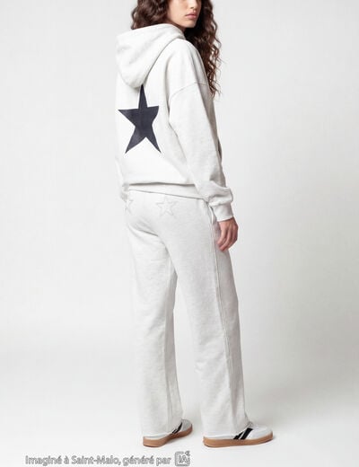 Jogging large en maille ecru