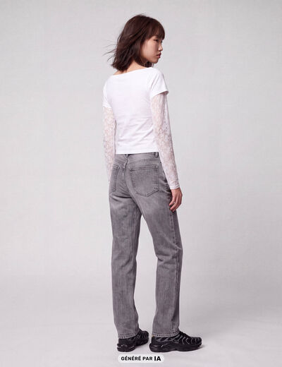 Jean Sam regular taille standard denim gris