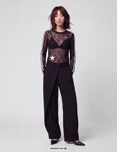 Pantalon coupe large noir