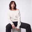 Pull ajust&eacute; manches longues col bateau ecru