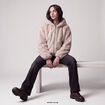 Blouson capuche fausse fourrure ecru