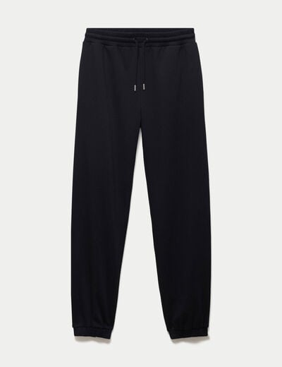 Jogging bas resserr&eacute; taille standard noir ado