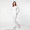 Pantalon flare stretch taille standard ecru