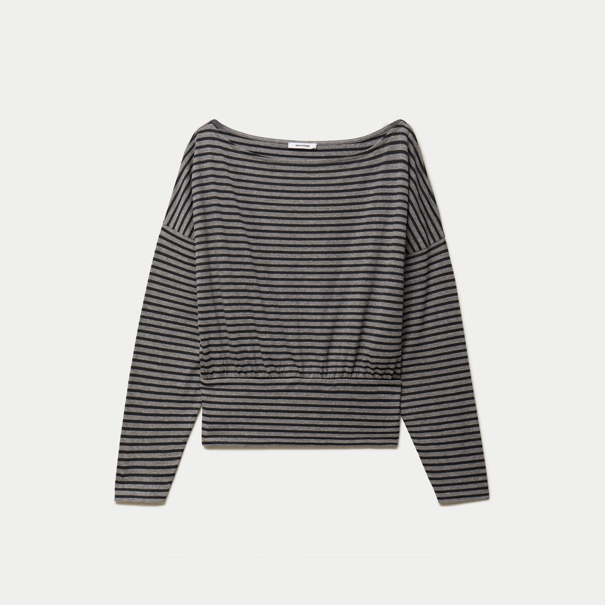 Top col bateau manches longues noir