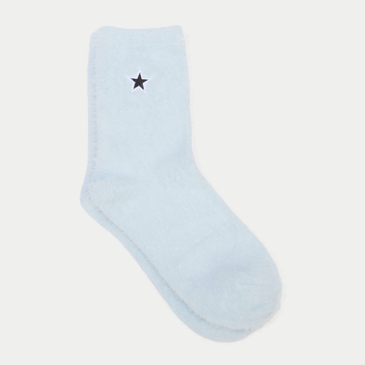 Chaussettes duveteuses bleu ciel