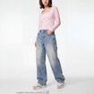 Jean loose taille standard denim bleach ado
