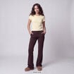 Leggings bootcut taille haute stretch marron fonc&eacute;