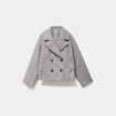 Caban droit gris clair