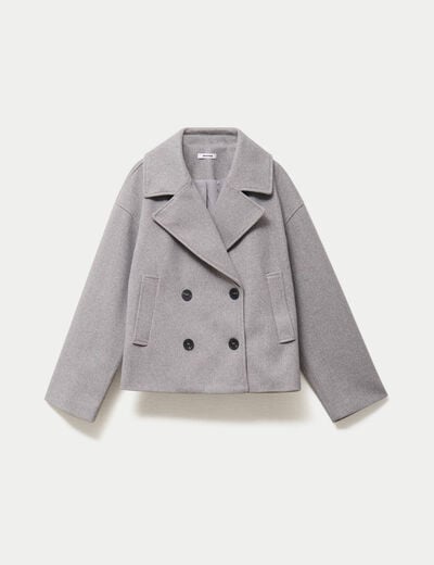 Caban droit gris clair