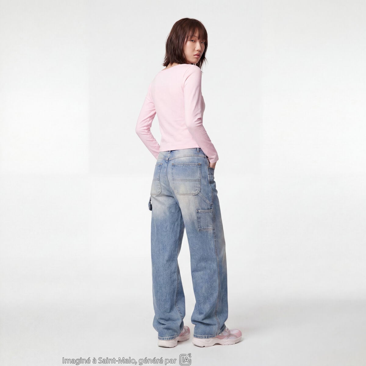 Jean Max loose taille standard denim bleach