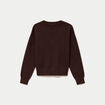 Pull ajust&eacute; d&eacute;collet&eacute; manches longues marron fonc&eacute;