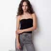 Bandeau ajust&eacute; sans manches dentelle noir