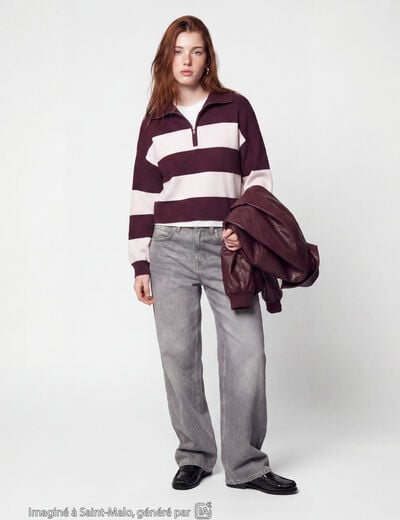 Jean Max loose taille basse denim gris