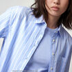 Chemise oversize longue 2-en-1 bleu ciel