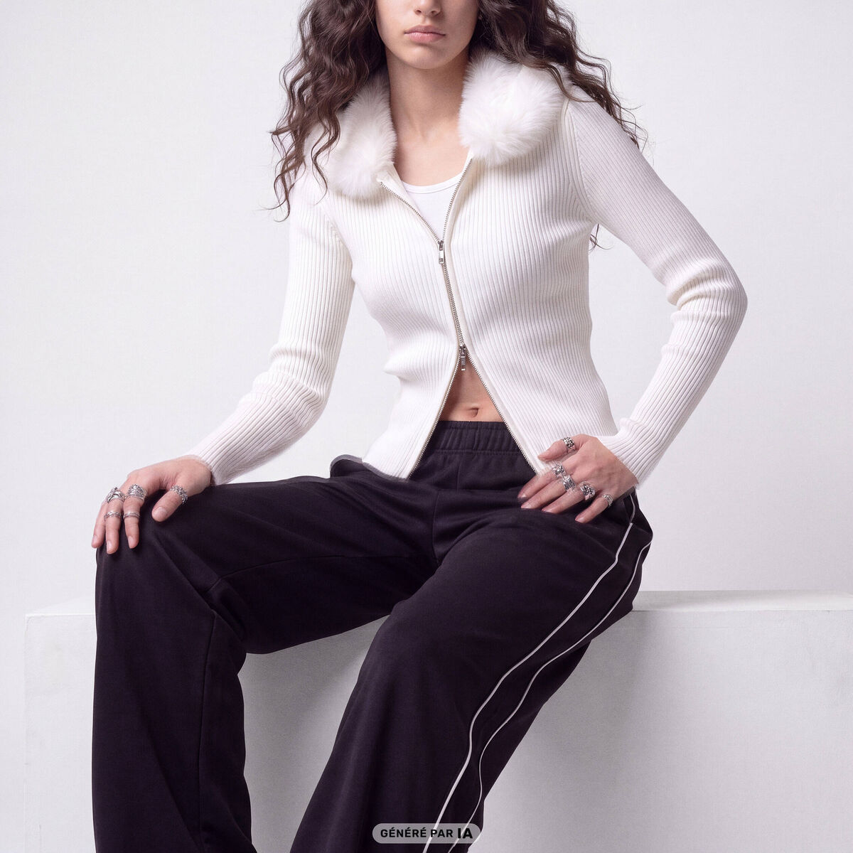 Jogging coupe ample taille standard noir