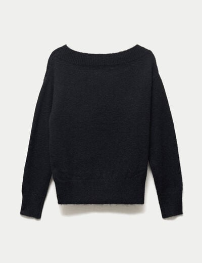 Pull col rond manches longues gris