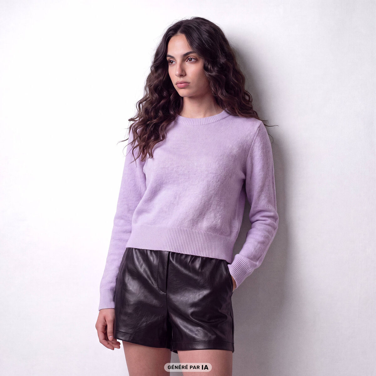 Pull col rond manches longues parme