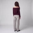 Pull col bardot manches longues bordeaux