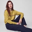 Pull col rond manches longues jaune clair