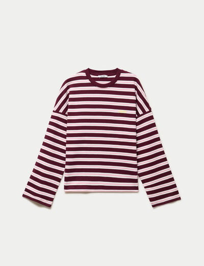 T-shirt manches longues bordeaux